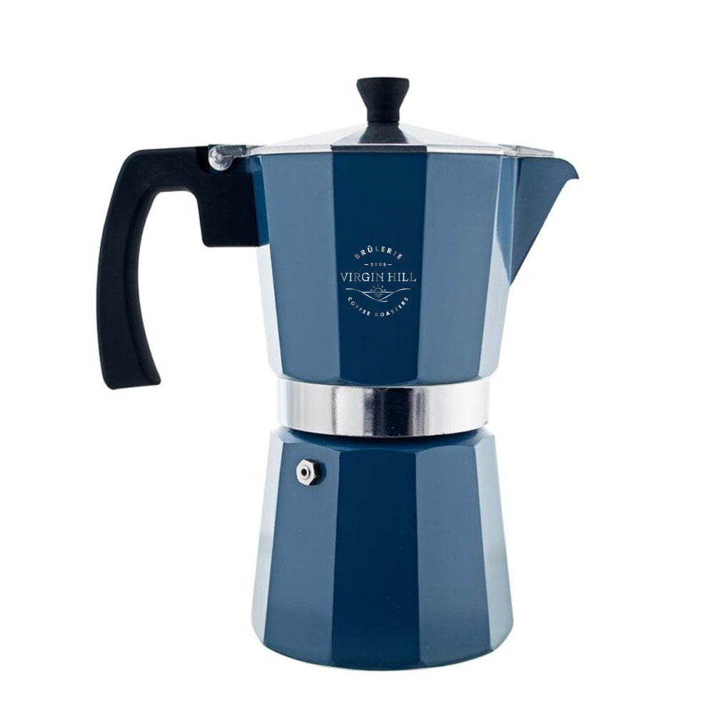 VH - Grosche MILANO Stovetop Espresso Maker, Blue Moka Pot 9 cup