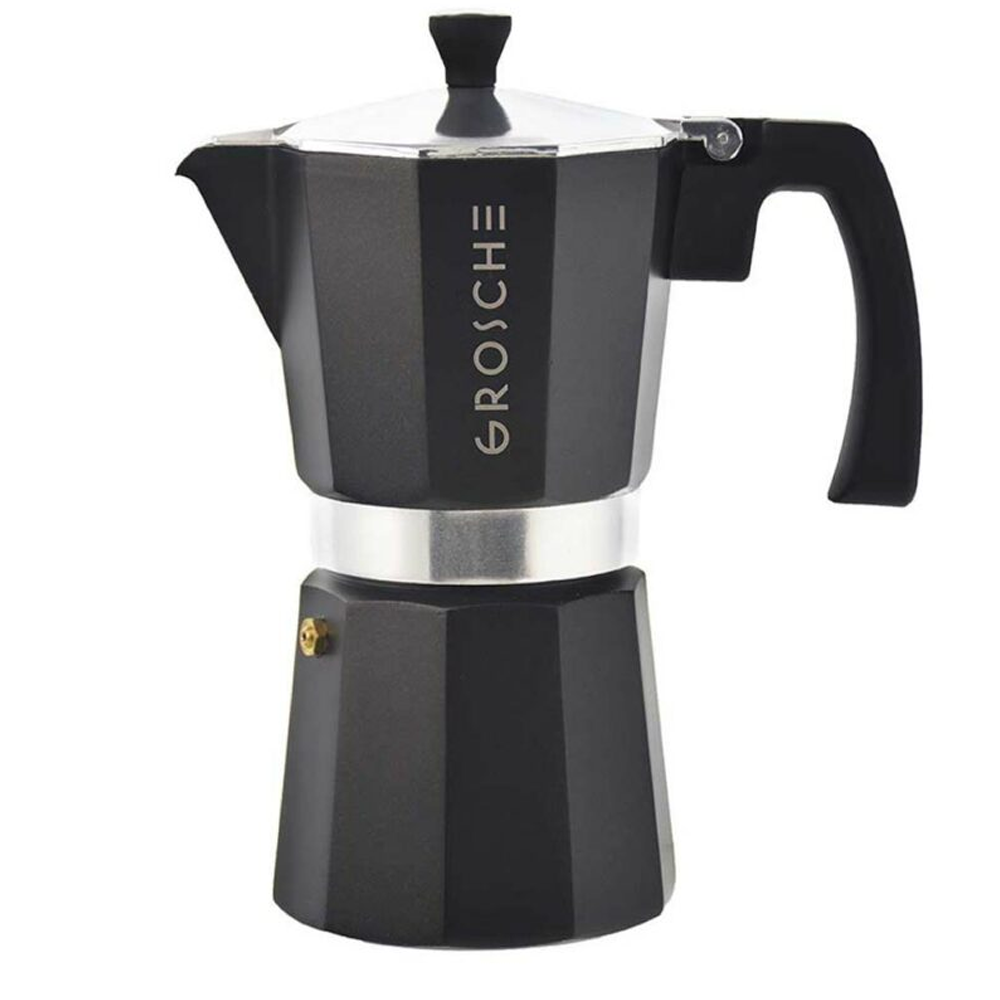 VH - Grosche MILANO Stovetop Espresso Maker, Black Moka Pot 12 cup