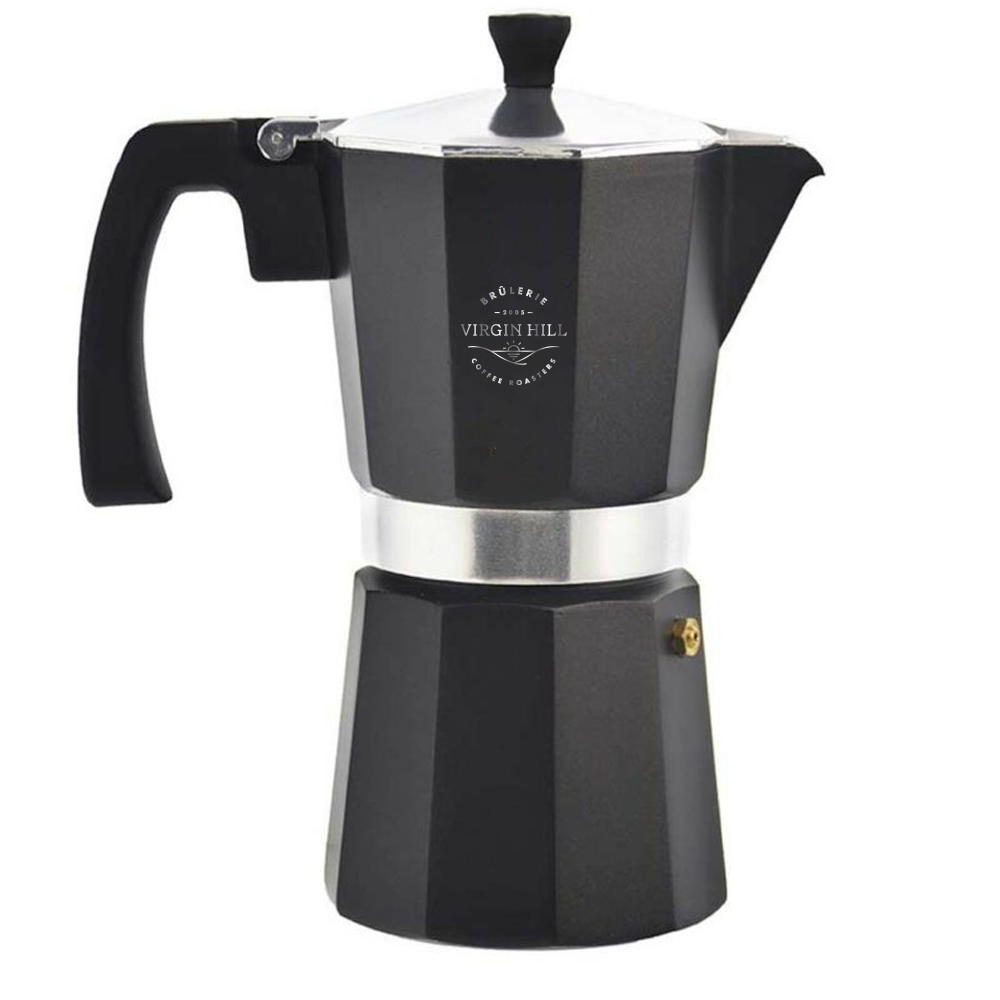 VH - Machine à expresso sur feu Grosche MILANO, pot à moka noir 12 tasses