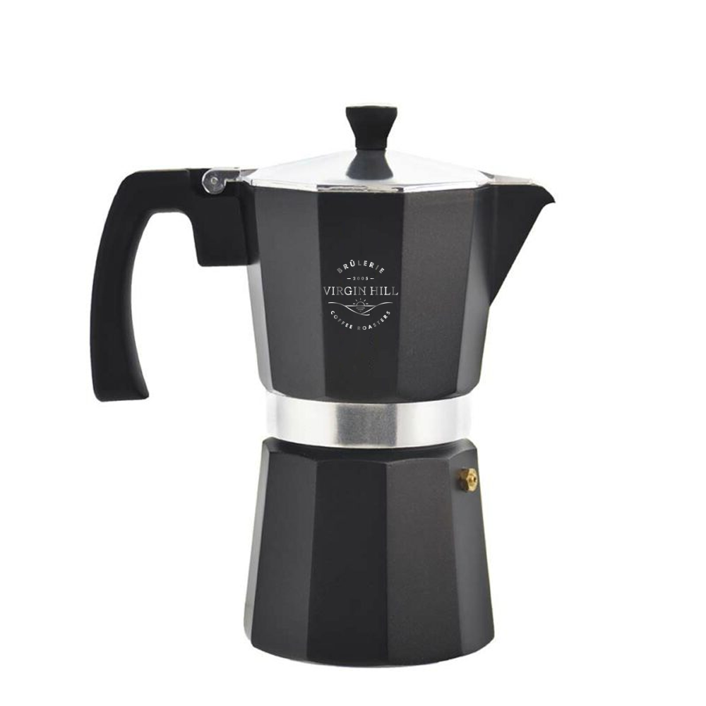 VH - Grosche MILANO Stovetop Espresso Maker, Black Moka Pot 6 cup
