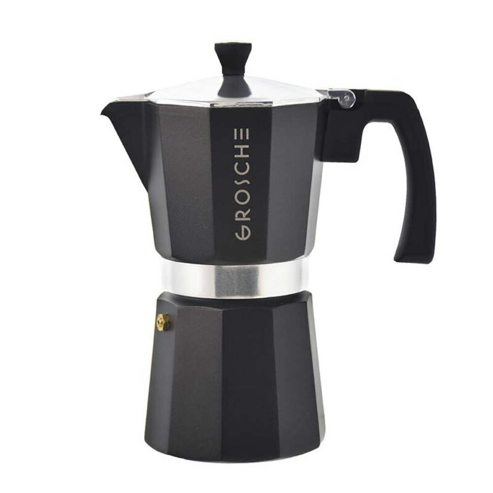 VH - Grosche MILANO Stovetop Espresso Maker, Black Moka Pot 9 cup