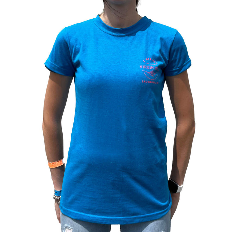 T-shirt bleu et rose