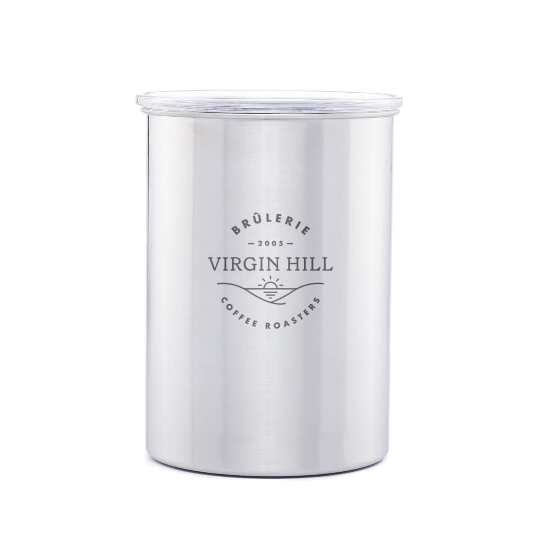 Boîte à café en acier brossé Airscape 500 g