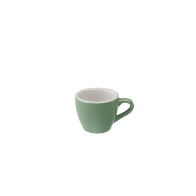 Green mug on a white background
