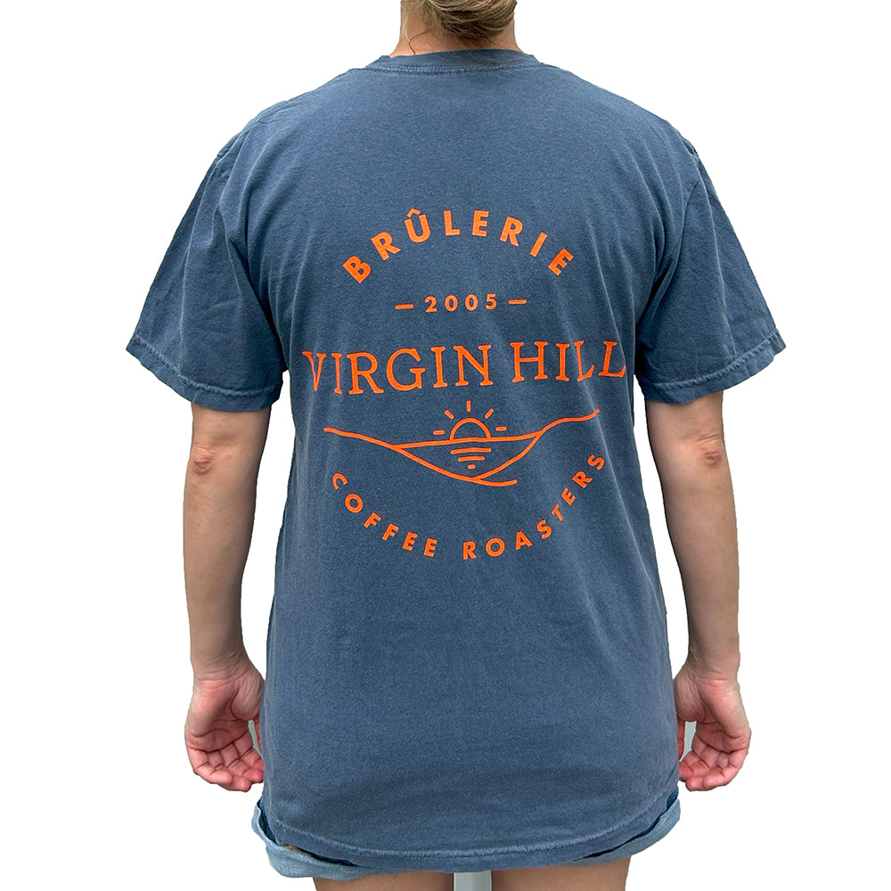 T-Shirt VH Bleu avec Logo Orange