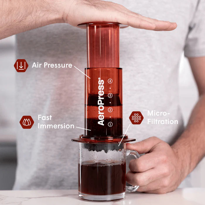 Aeropress Clear Coffee Maker - Red