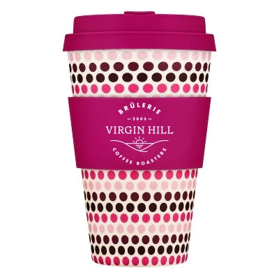 Pink Polka Ecoffee Cup 14oz