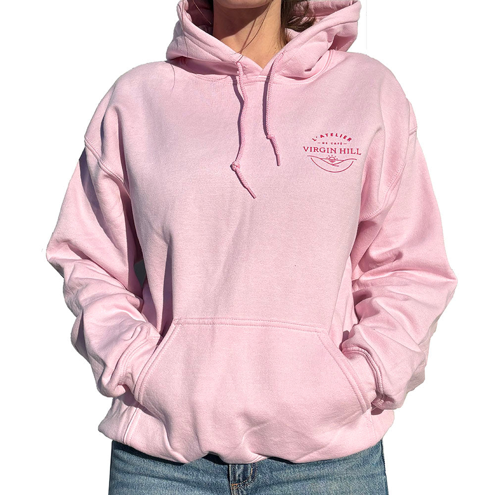 The Front of a Pink Atelier Hoody