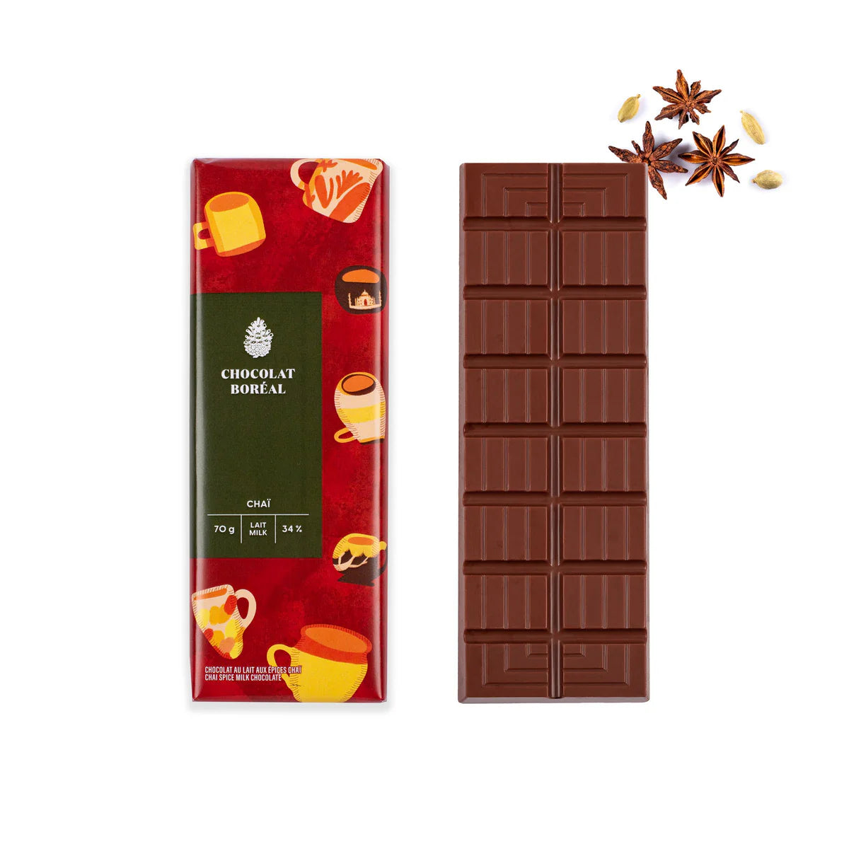 MILK Chocolate Bar - Chaï (70gr)