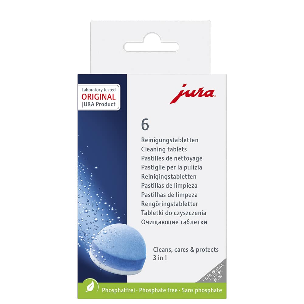 JURA 2 phase Cleaning Tablets x6 Virgin Hill Coffee