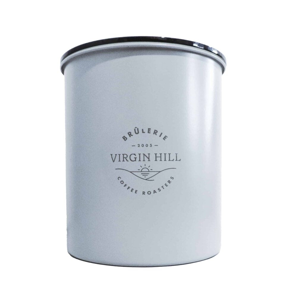 Airscape Kilo Matte Gray Canister with Virgin Hill logo